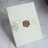 Foil Printing Frosted Acrylic Invitation with  Paper Pocket Invitation Customized 
